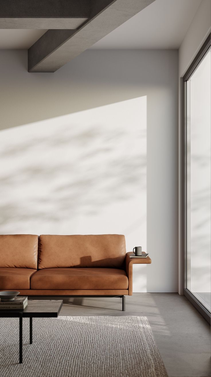 Minimal sofa warm room lifestyle