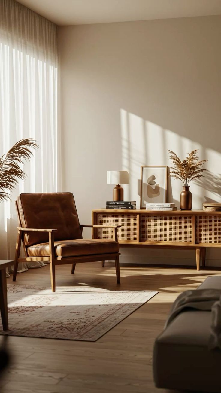 Scandinavian lounge chair warm interior